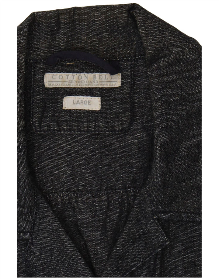 COTTON BELT Womens Bomber Jacket UK 16 Large Black Cotton