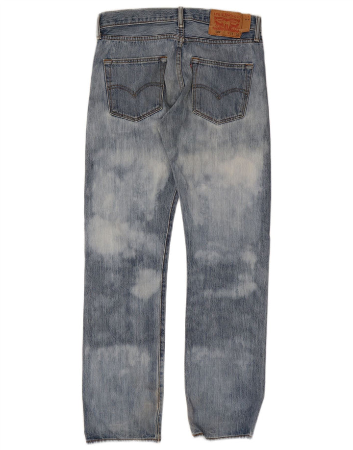 Levi's Uomo 501 Jeans dritti W29 L30 Blu Tie Dye Cotone