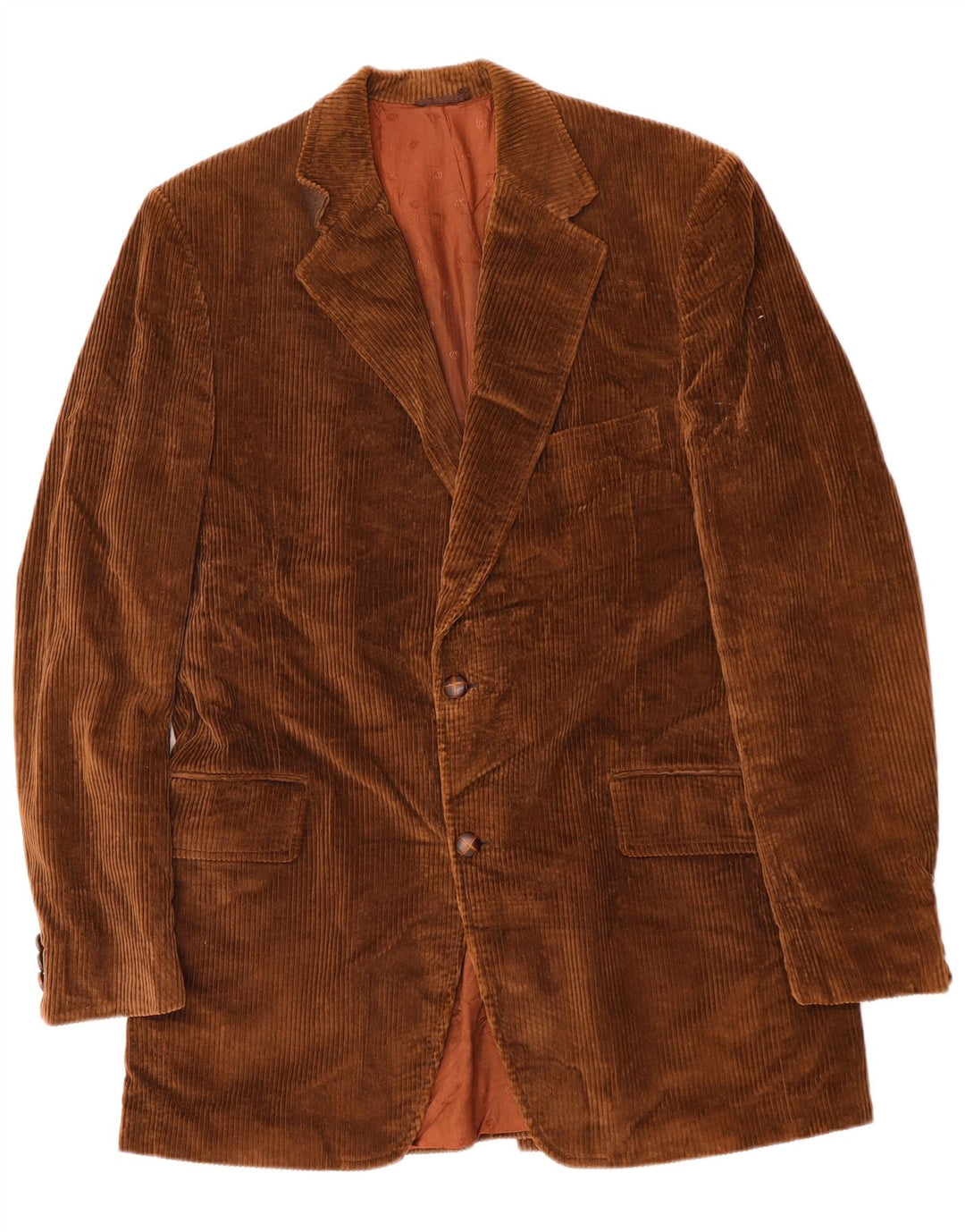 LONDON FOG Giacca blazer da uomo in velluto a coste a 2 bottoni EU 42 XL cotone marrone