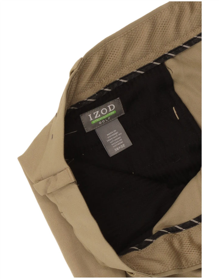 Pantaloni da golf dritti da uomo Izod W36 L32 Poliestere beige