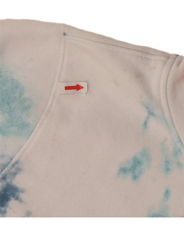 Felpa con cappuccio grafica Hollister da uomo, grande, in cotone tie-dye bianco