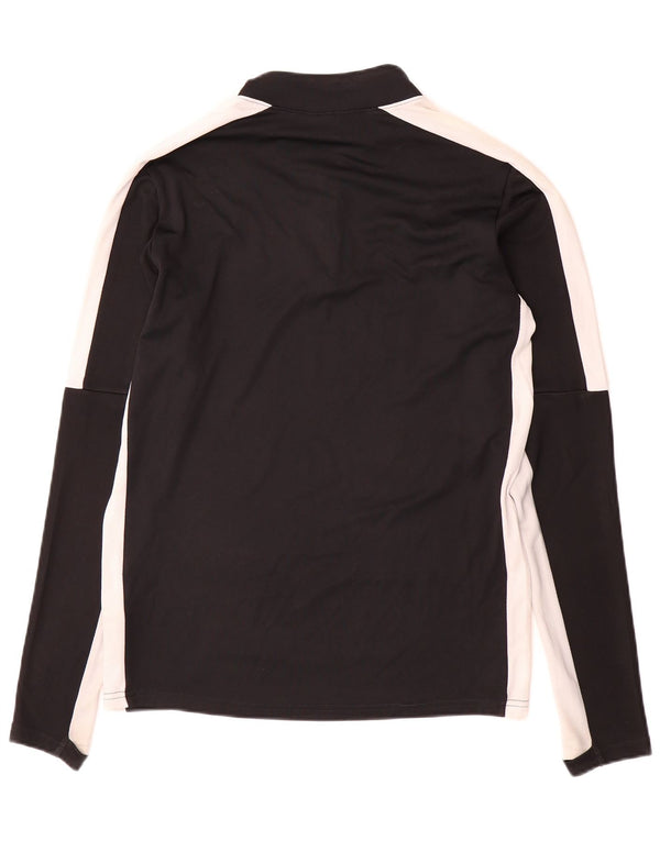 Nike - Maglia da uomo Dri Fit con zip e collo a maniche lunghe, piccola, color block nero