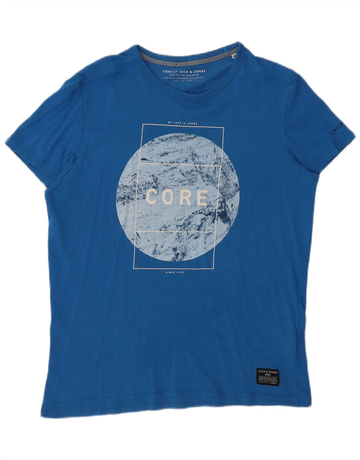 T-shirt grafica da uomo Jack & Jones Top in cotone blu medio