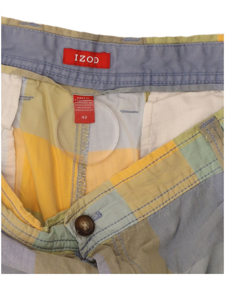 Pantaloncini chino da uomo Izod W42 2XL cotone a quadri multicolore