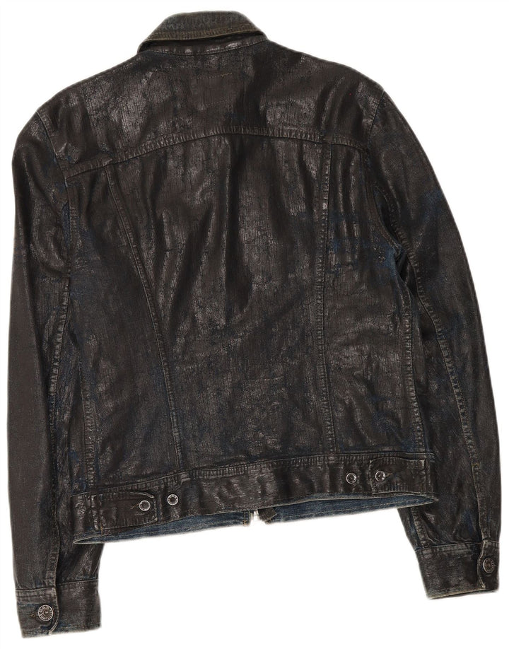 Gas Giacca di jeans da uomo UK 38 Medium Black Cotton