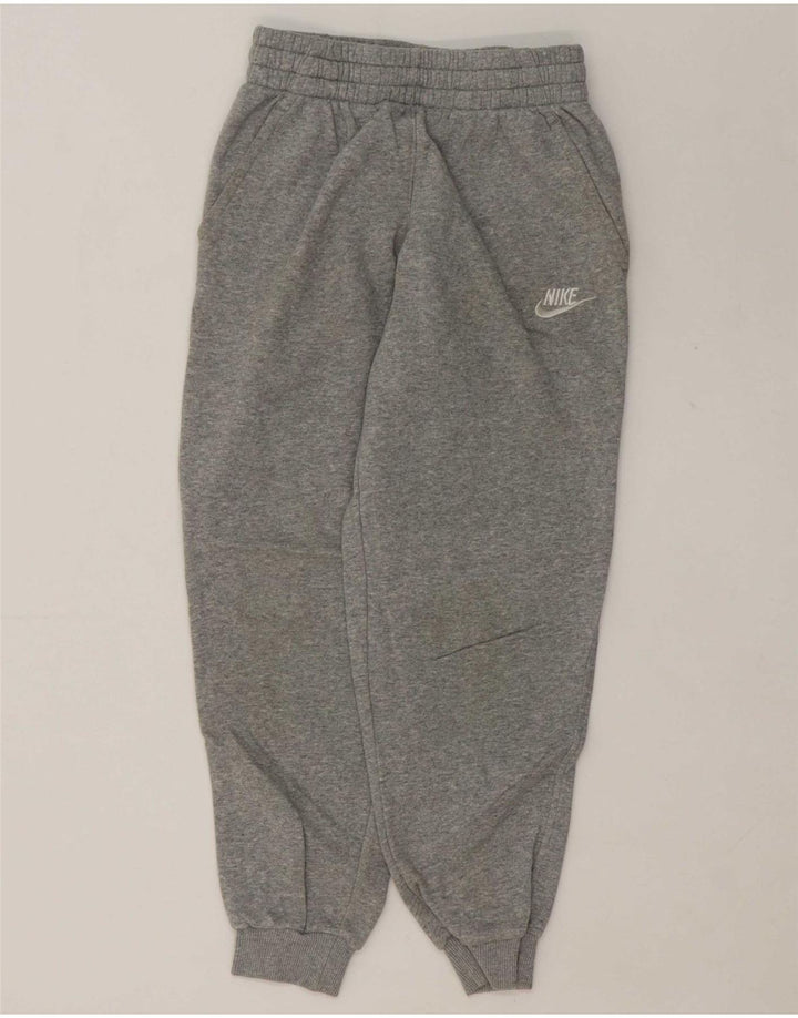 NIKE Boys Tracksuit Trousers Joggers 10-11 Years Medium Grey Cotton