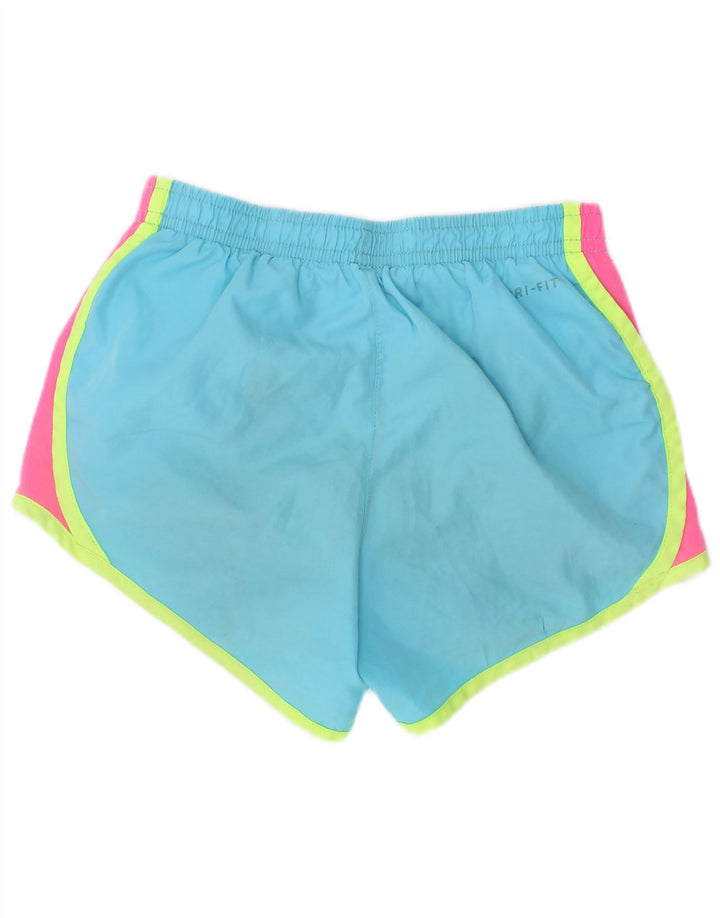 Pantaloncini sportivi Nike per ragazze 5-6 anni in poliestere color block blu medio