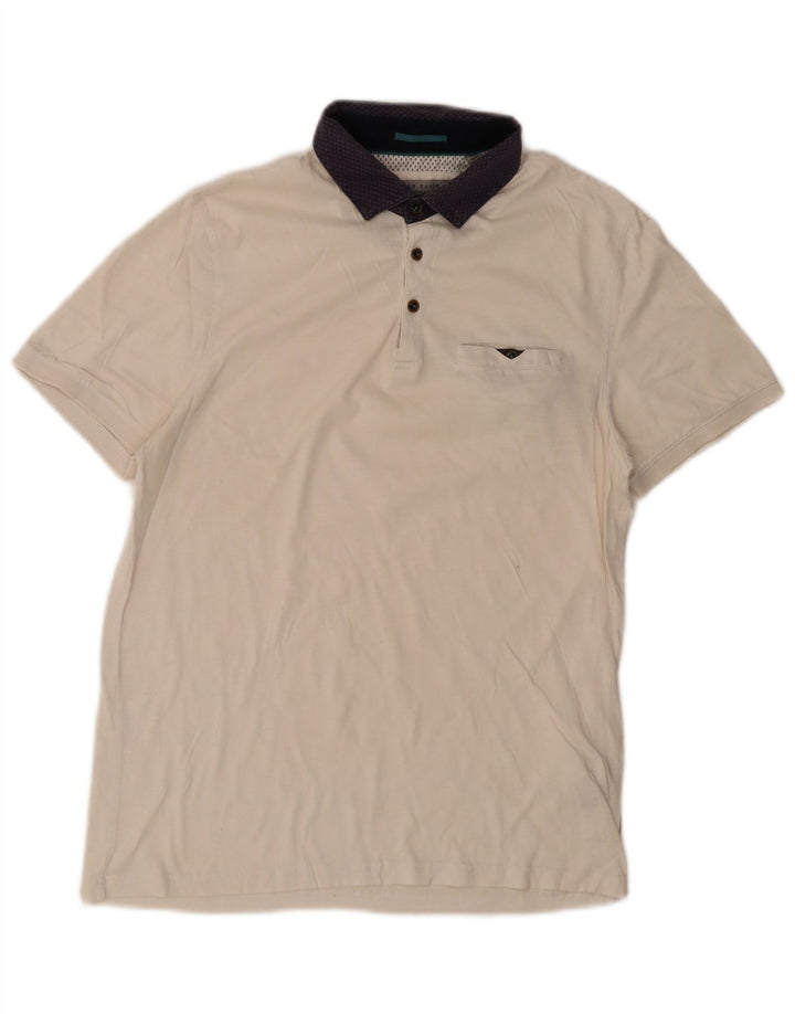 Polo da uomo Ted Baker taglia 3 media in cotone bianco