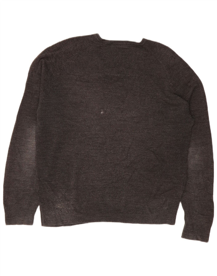 Maglione da uomo con scollo a V Marks & Spencer grande acrilico grigio
