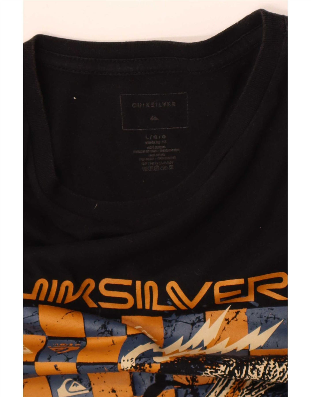 T-shirt grafica regolare da uomo Quiksilver, taglia grande, in cotone nero