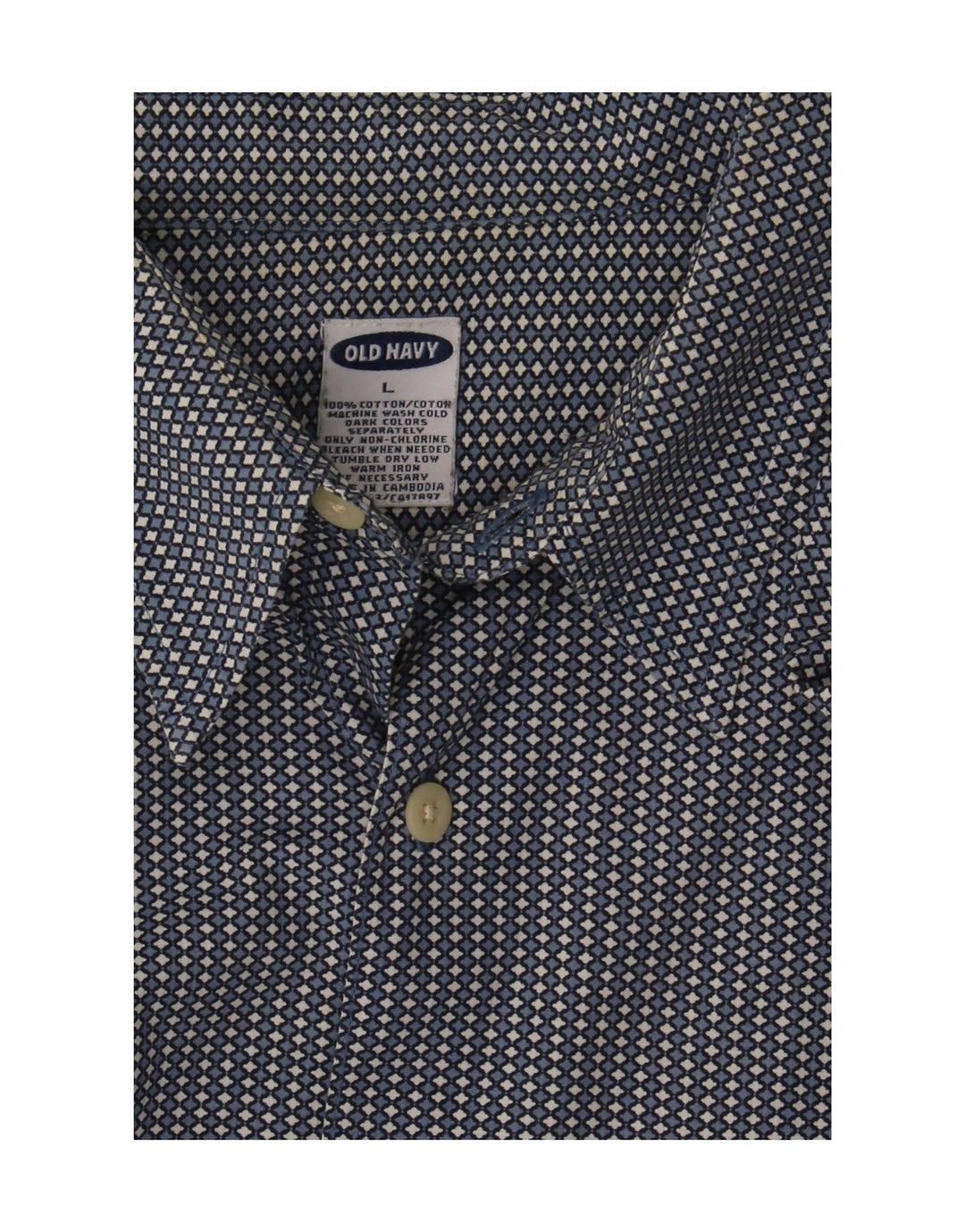 Camicia a maniche corte da uomo Old Navy Grande cotone geometrico blu navy