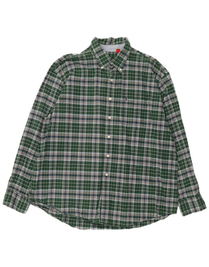 Camicia da uomo IZOD XL in cotone a quadri verdi