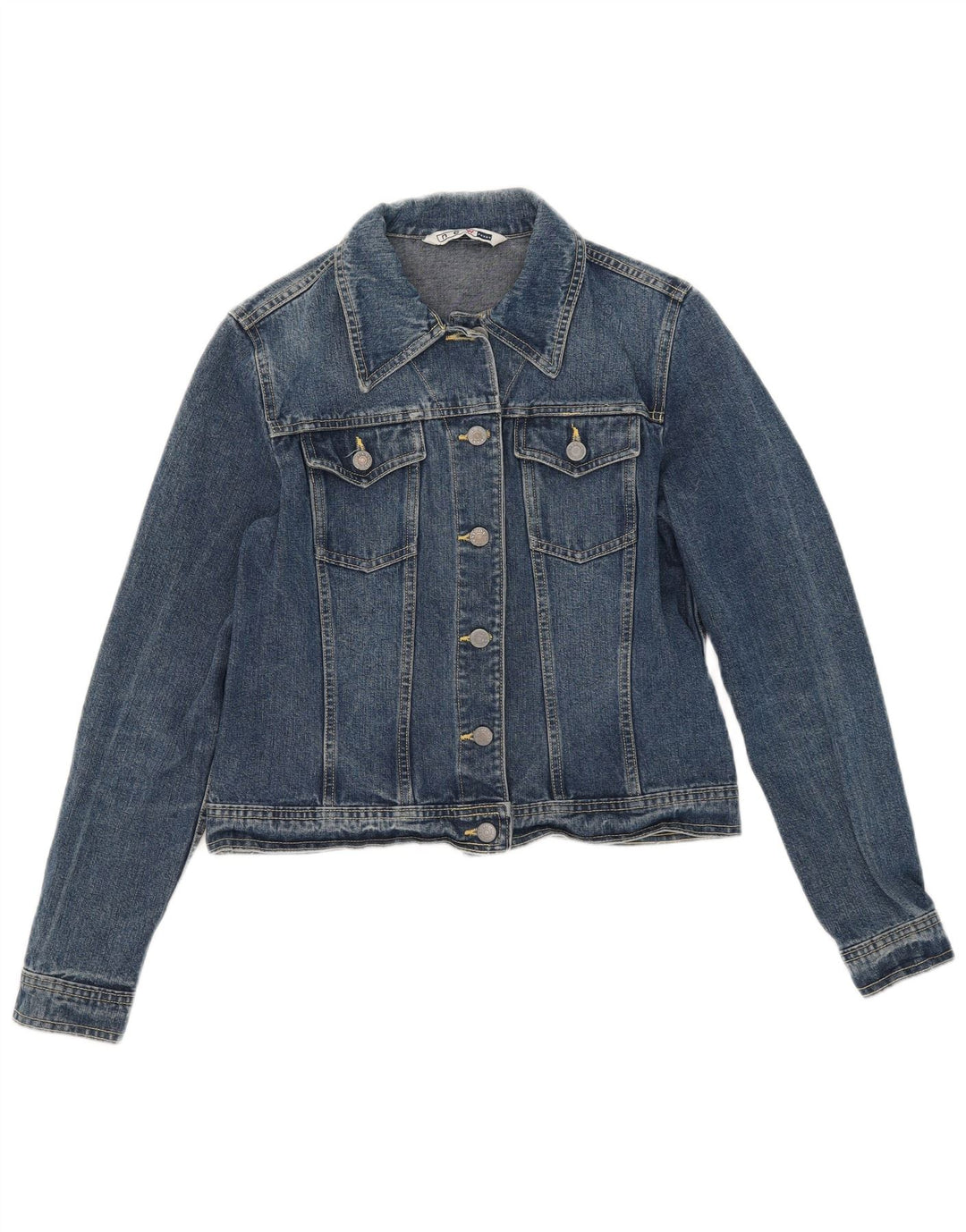 Nuova giacca di jeans corta da donna Penny UK 12 Cotone blu medio