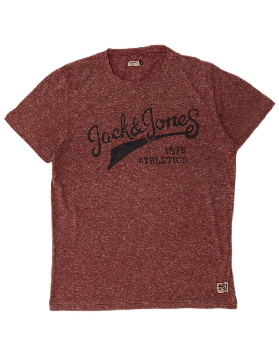JACK & JONES T-shirt grafica da uomo Top in poliestere mélange medio bordeaux