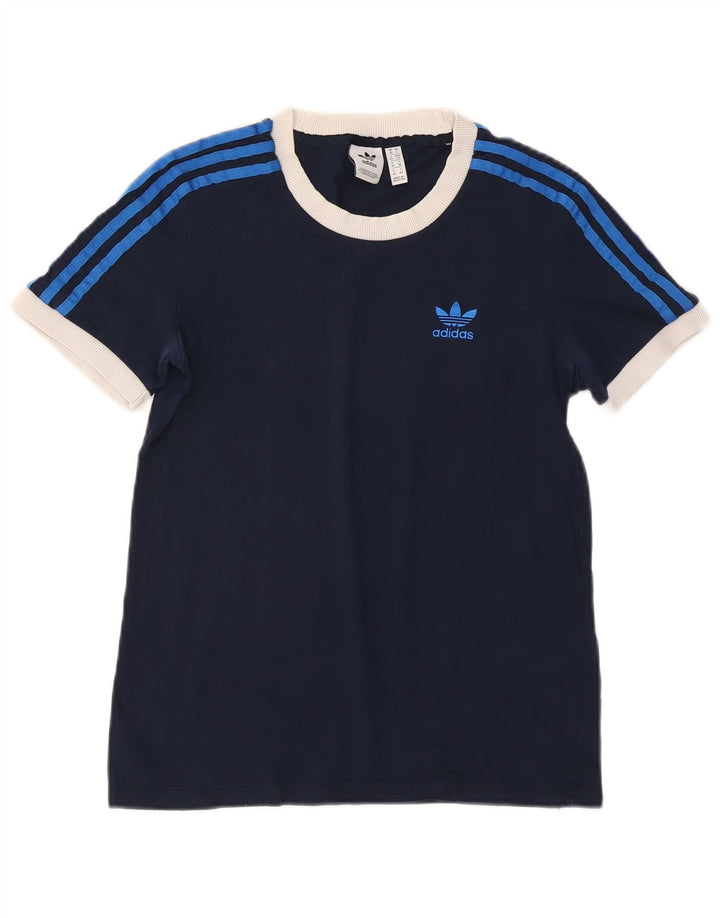 T-shirt da donna ADIDAS Top UK 10 piccola in cotone blu navy