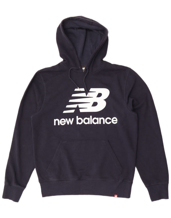 Maglione con cappuccio grafico da uomo New Balance medio blu navy