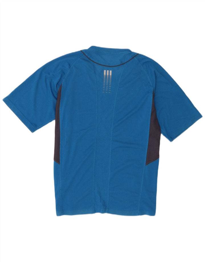T-shirt Adidas Climalite da uomo Top in poliestere color block blu medio