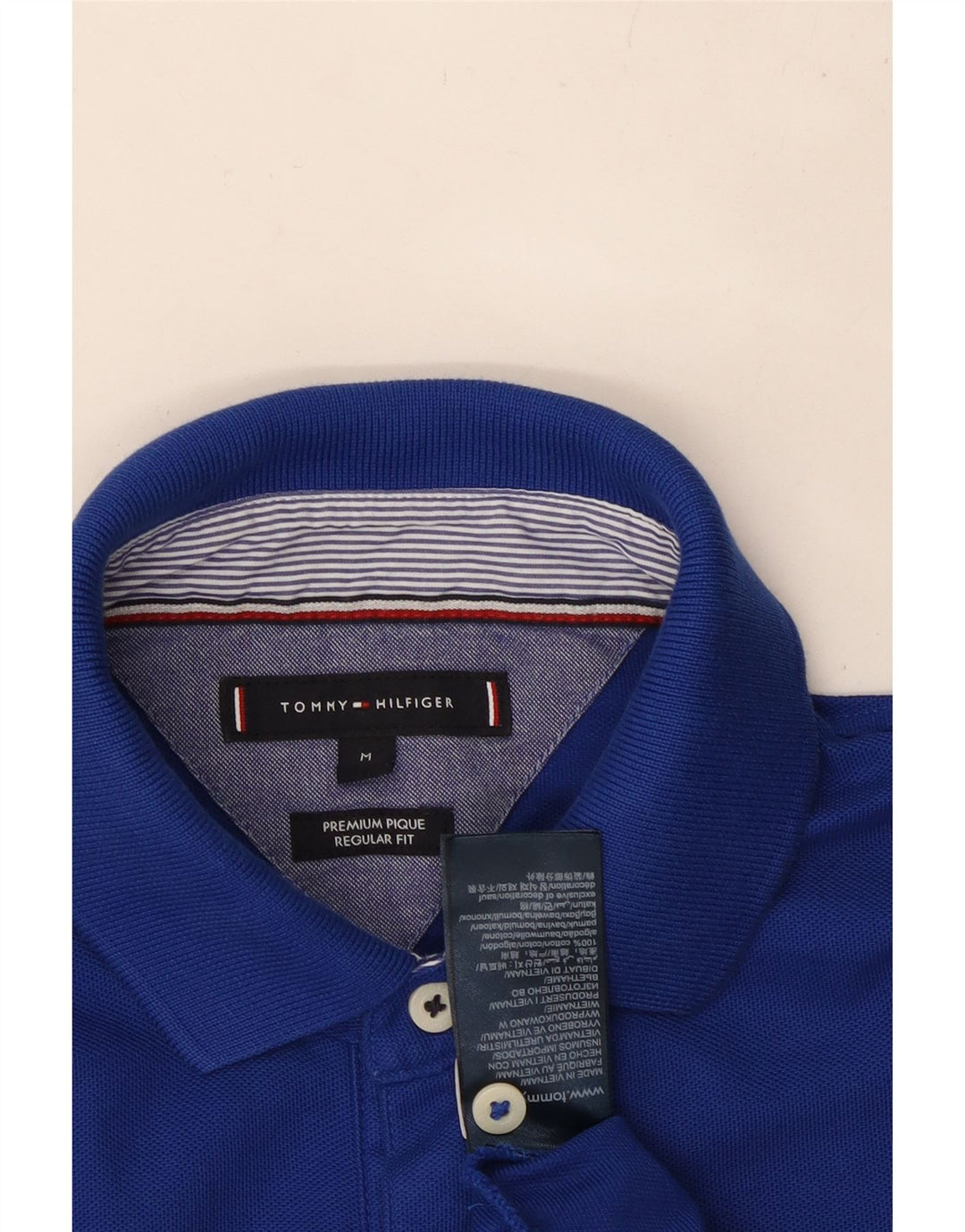 TOMMY HILFIGER Polo da uomo vestibilità regolare in cotone blu medio
