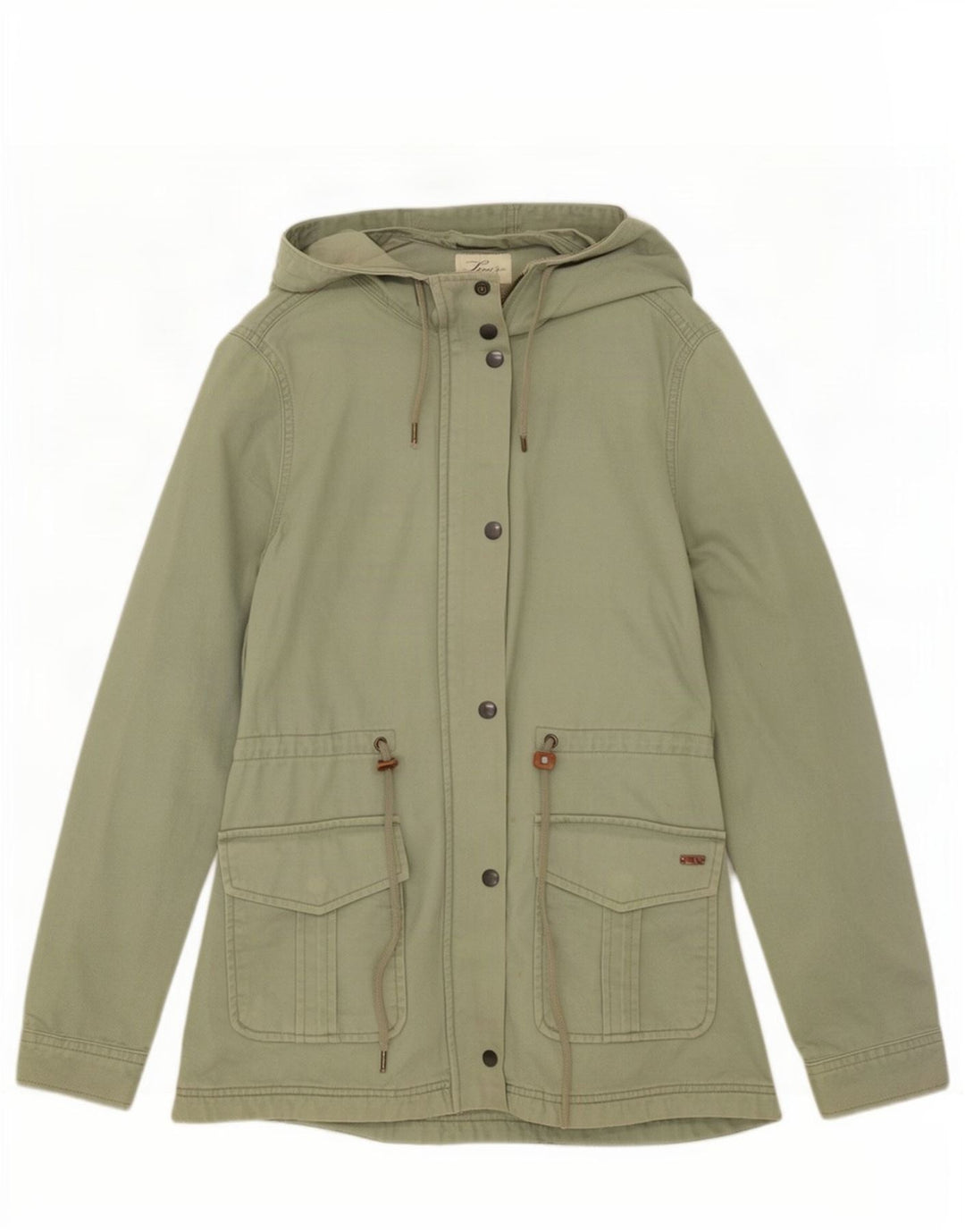 Giacca pratica con cappuccio da donna Levi's UK 10 piccola in cotone verde