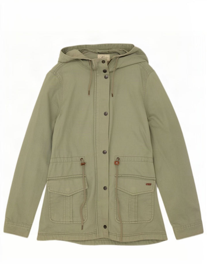 Giacca pratica con cappuccio da donna Levi's UK 10 piccola in cotone verde