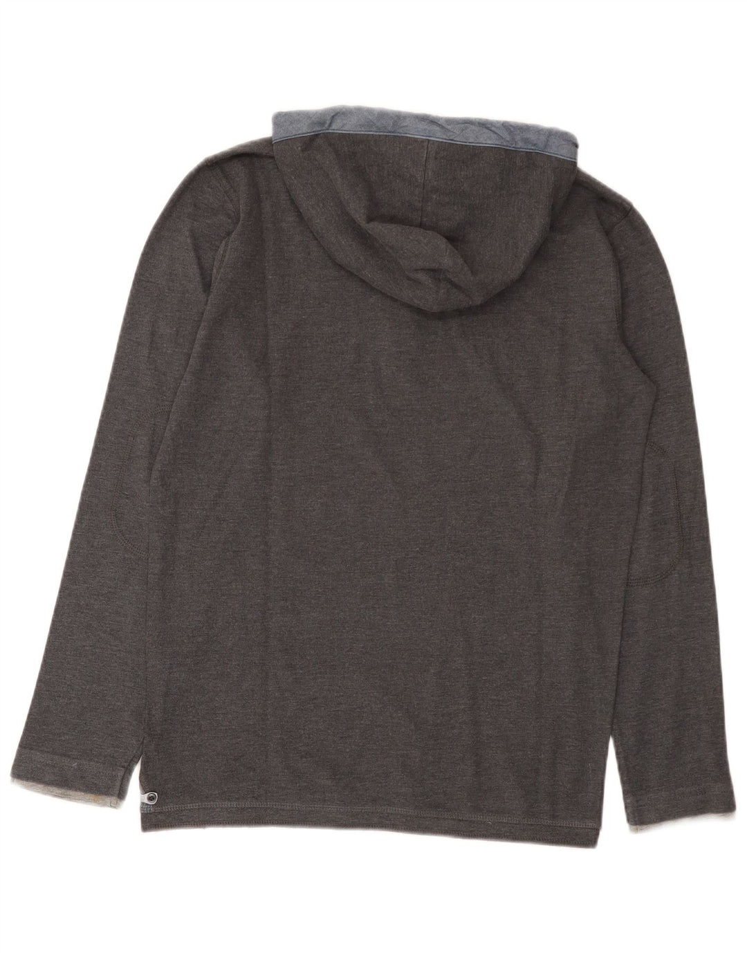 Tom Tailor Top grafico da uomo con cappuccio a maniche lunghe in cotone grigio piccolo