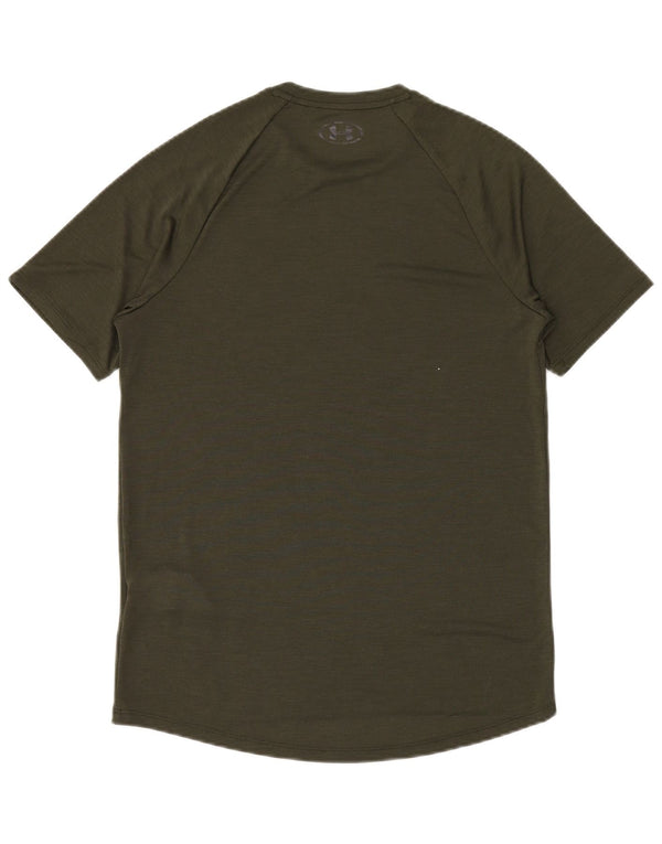 Maglietta da uomo Under Armour Top Small in poliestere kaki