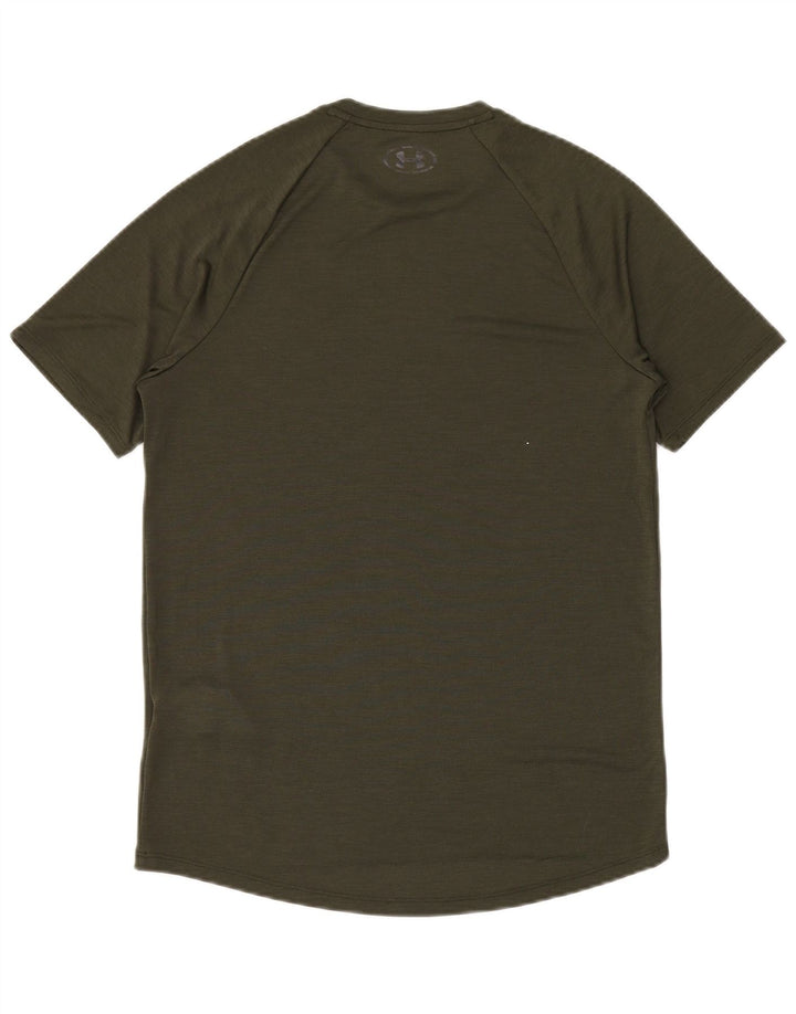 Maglietta da uomo Under Armour Top Small in poliestere kaki