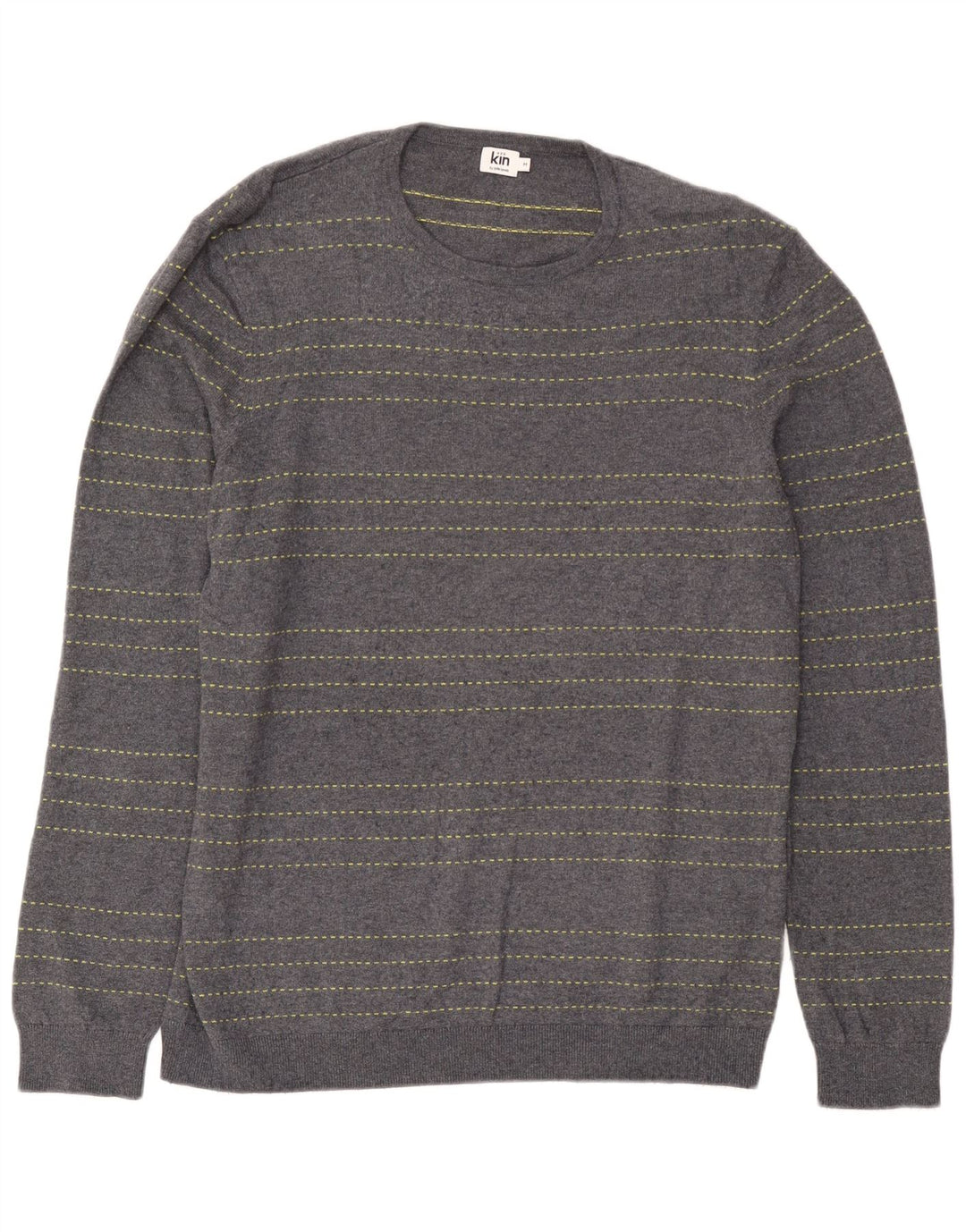 Maglione maglione girocollo da uomo John Lewis in cotone a righe blu medio