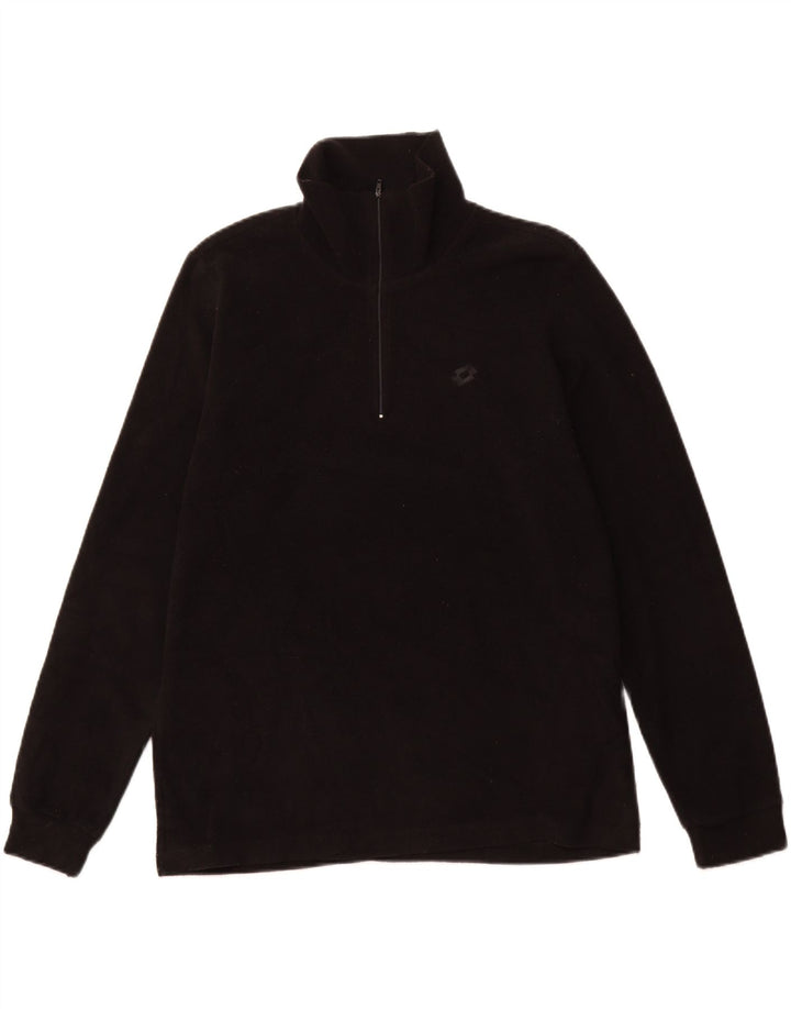 Maglione in pile da uomo LOTTO con zip e collo grande in poliestere nero