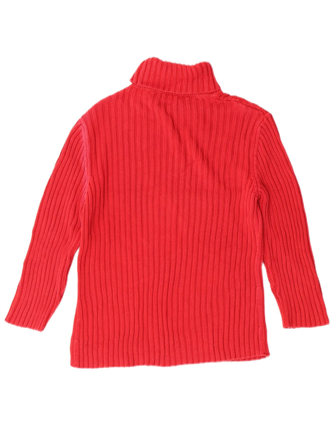 Maglione maglione da donna a collo alto Benetton UK 14 grande classico in cotone rosso