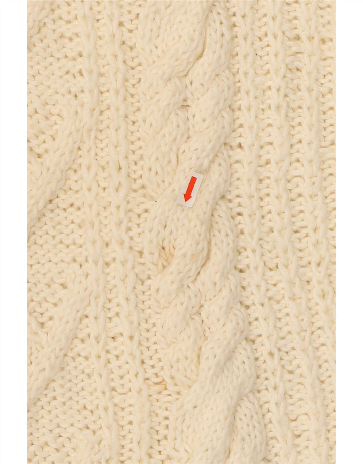 Maglione maglione collo alto da donna VINTAGE UK 16 grande bianco sporco