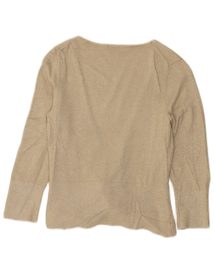 Maglione cardigan aperto da donna Oasis UK 10 piccolo viscosa beige
