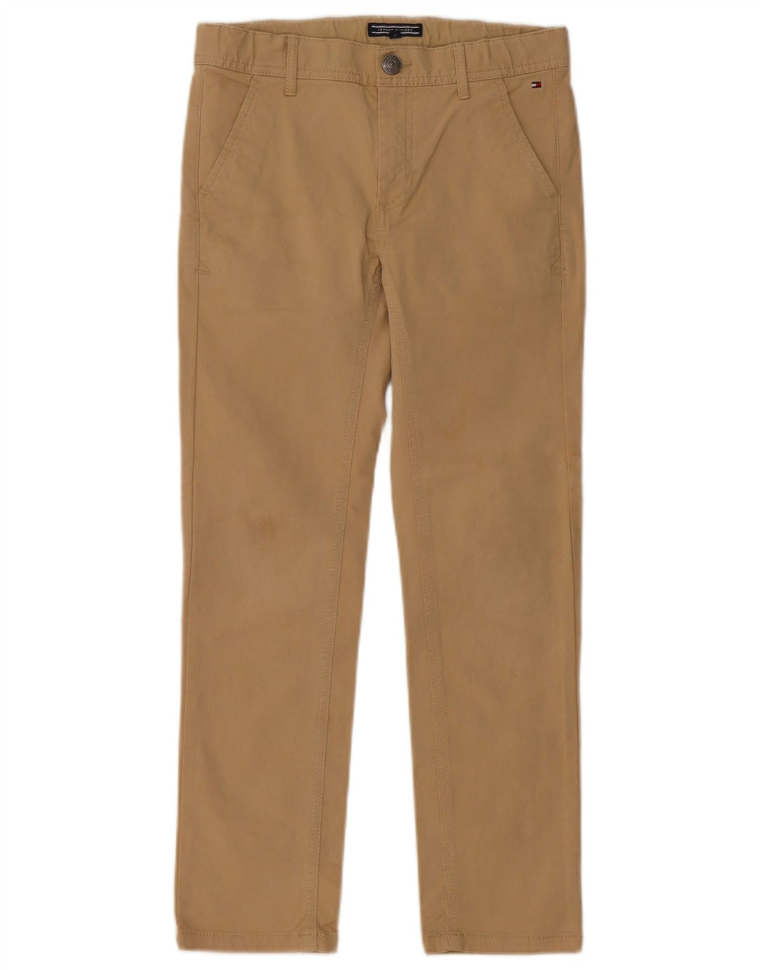 TOMMY HILFIGER Pantaloni chino slim per ragazzi 9-10 anni W26 L25 Cotone beige