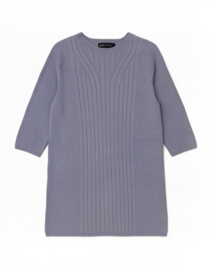 Maglione maglione girocollo da donna Marks & Spencer UK 12 Blu medio