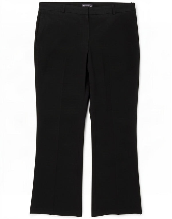 Marks & Spencer Pantaloni chino bootcut da donna UK 16 Large W36 L28 Nero