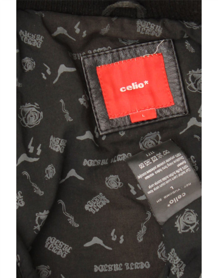 Giacca in pelle bomber da uomo Celio UK 40 grande in pelle nera
