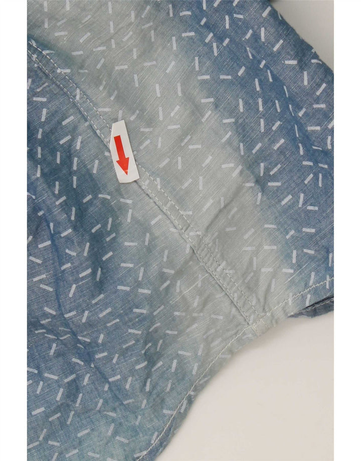 Camicia da uomo G-Star XL Lino maculato blu
