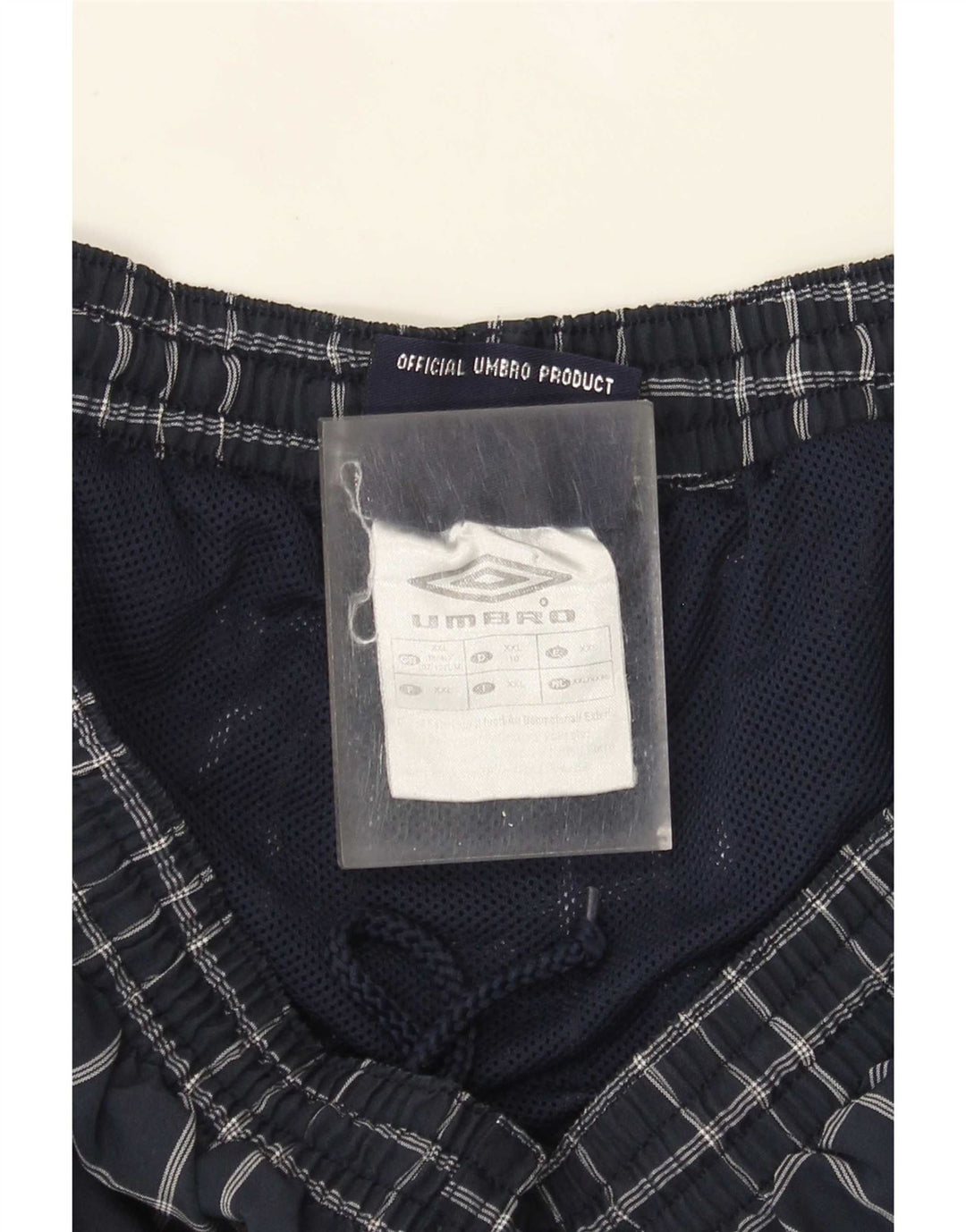 Pantaloncini da bagno da uomo Umbro 2XL Poliestere a quadri blu navy
