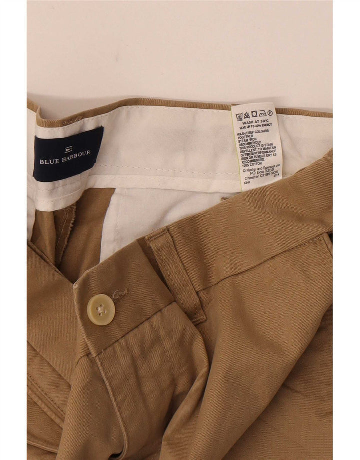 Pantaloncini chino da uomo Marks & Spencer blu Harbour W32 cotone beige medio