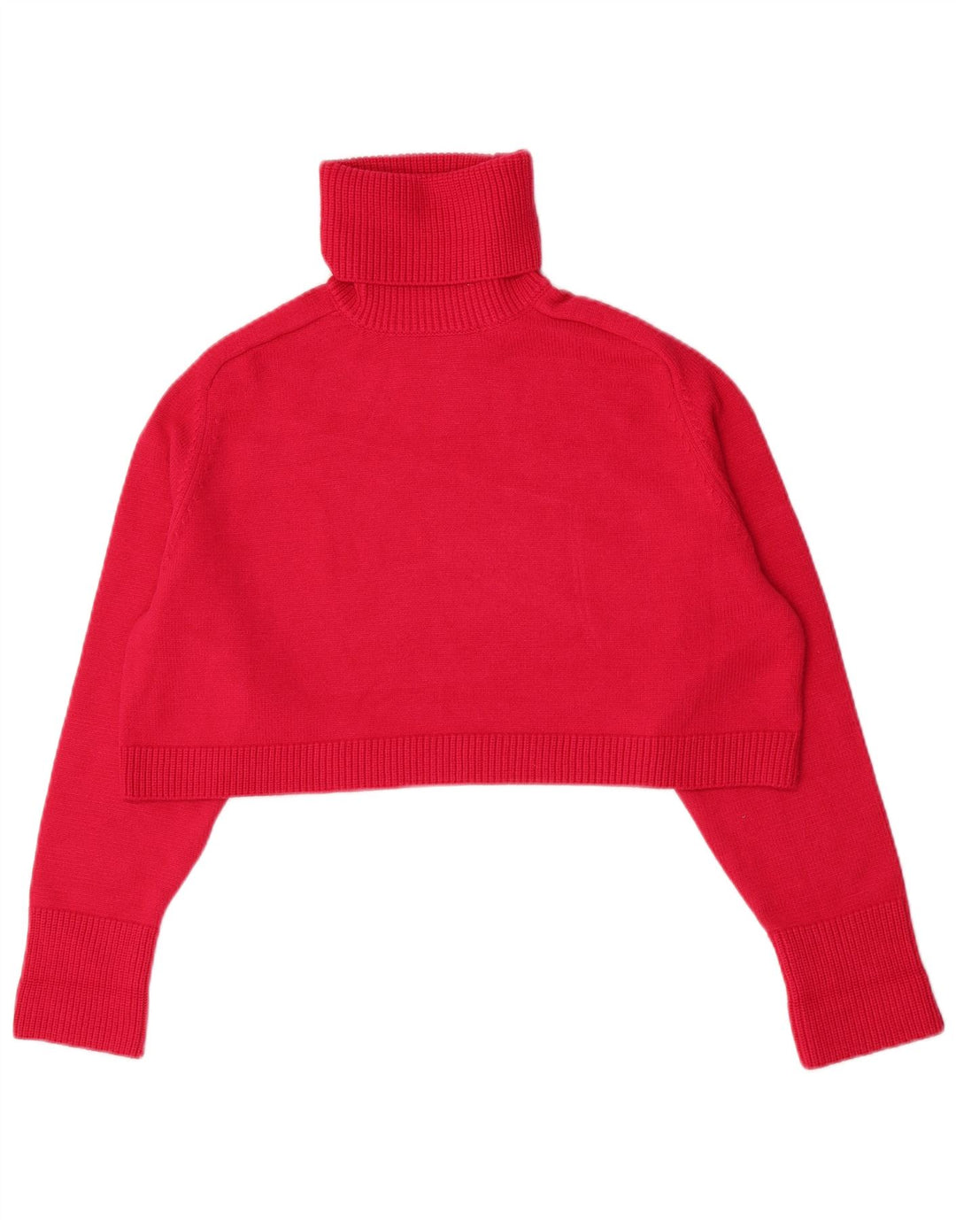 Maglione corto da donna Zara con collo alto, UK 14, viscosa rossa media