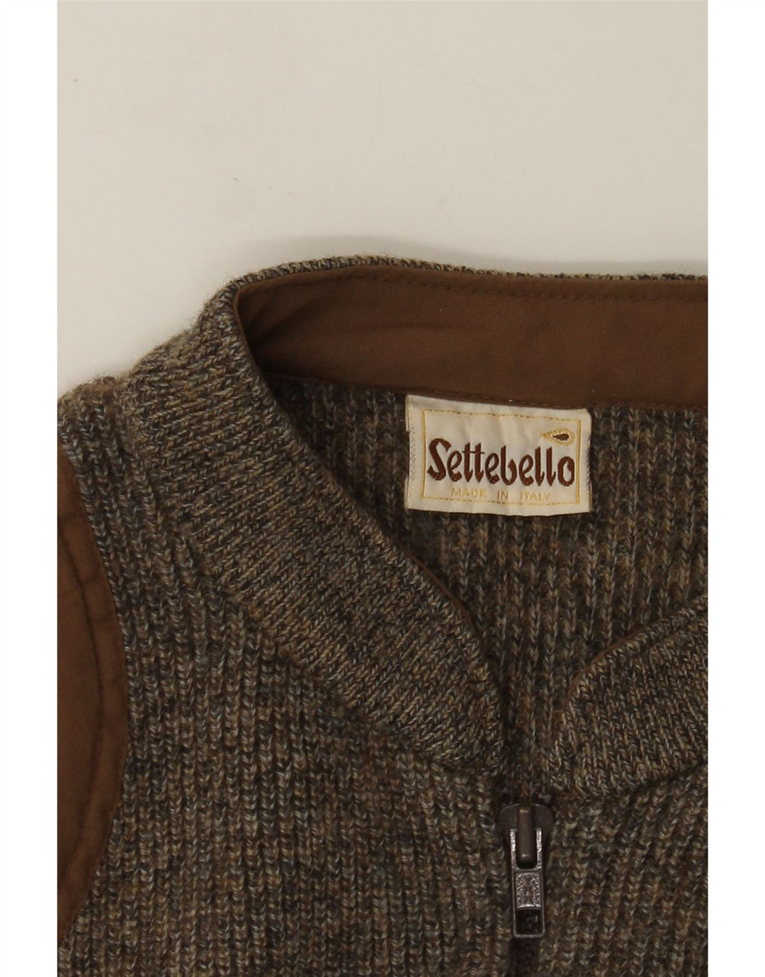 SETTEBELO Maglione cardigan da uomo piccolo in lana screziata marrone