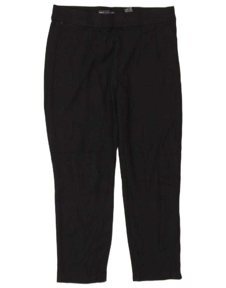 Pantaloni corti slim da donna Marks & Spencer UK 12 medi W28 L23 neri