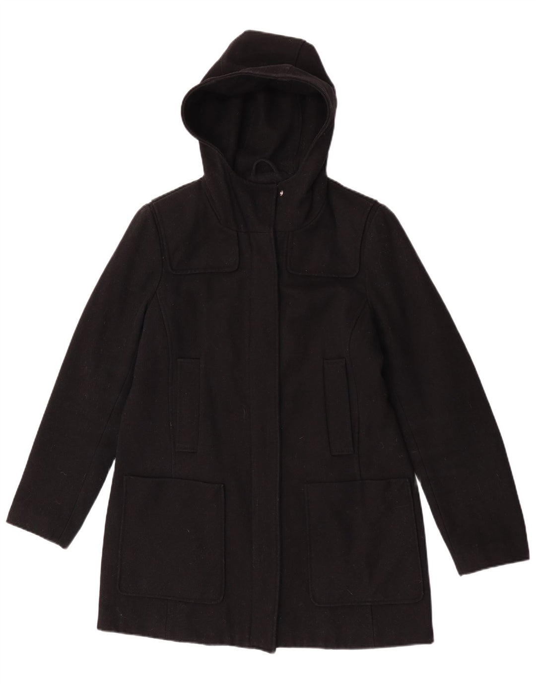 Giacca Parka con cappuccio da donna Michael Kors UK 14 lana nera media