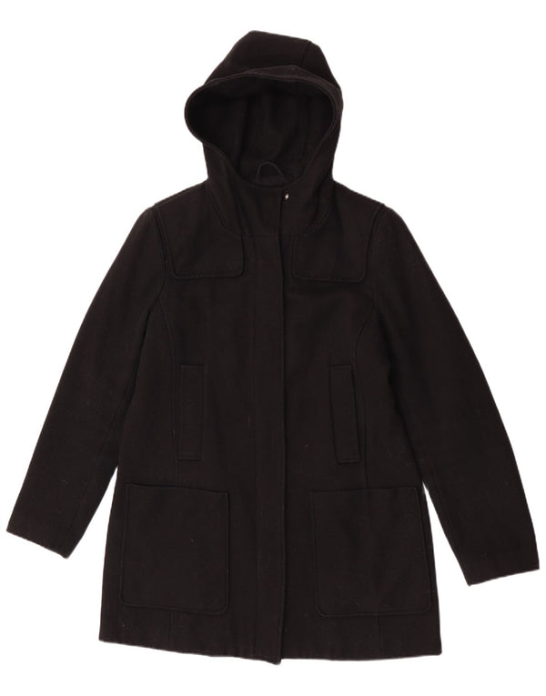 Giacca Parka con cappuccio da donna Michael Kors UK 14 lana nera media