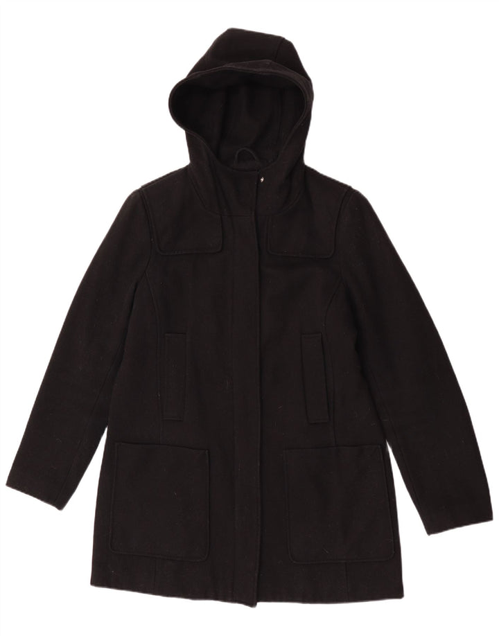 Giacca Parka con cappuccio da donna Michael Kors UK 14 lana nera media