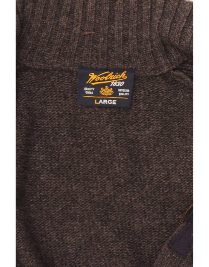 Maglione cardigan grafico da uomo Woolrich grande grigio