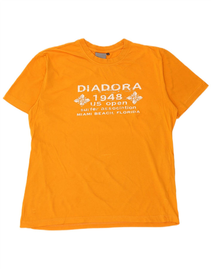DIADORA T-shirt grafica da uomo Top Large in cotone arancione