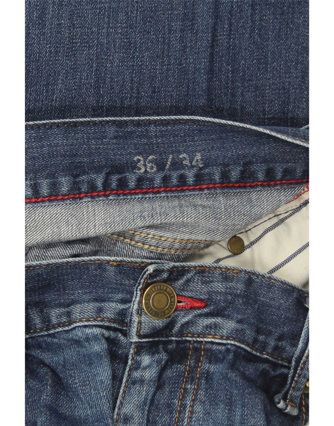 Jeans dritti regolari da uomo Tommy Hilfiger W36 L34 cotone blu