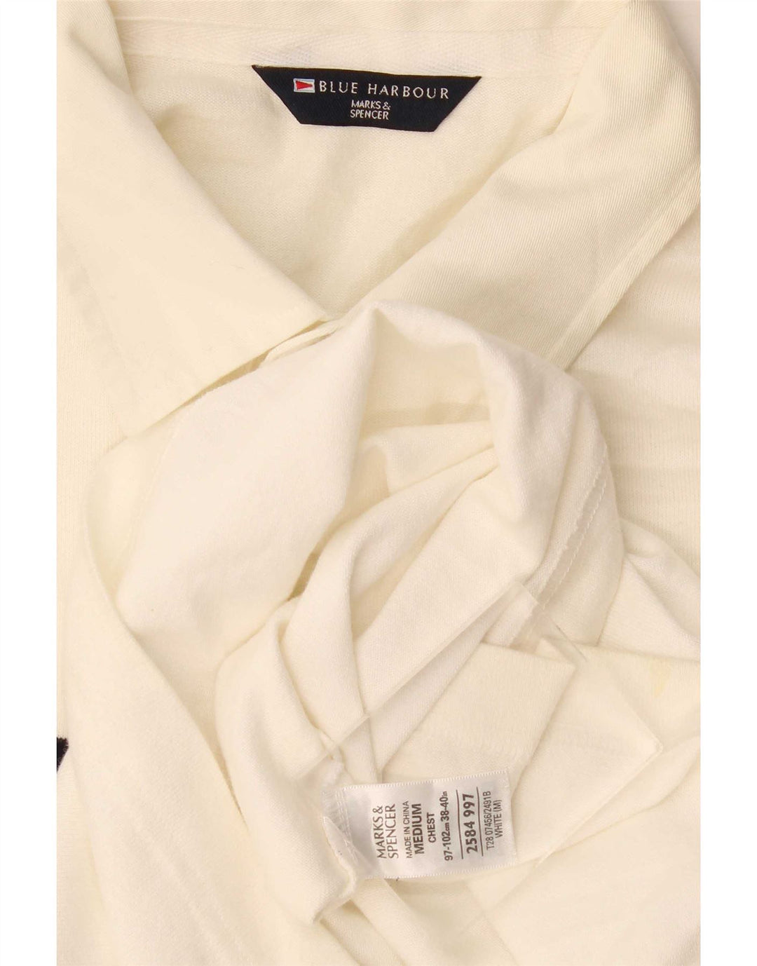 Polo Marks & Spencer da uomo blu Harbour a righe bianche medie