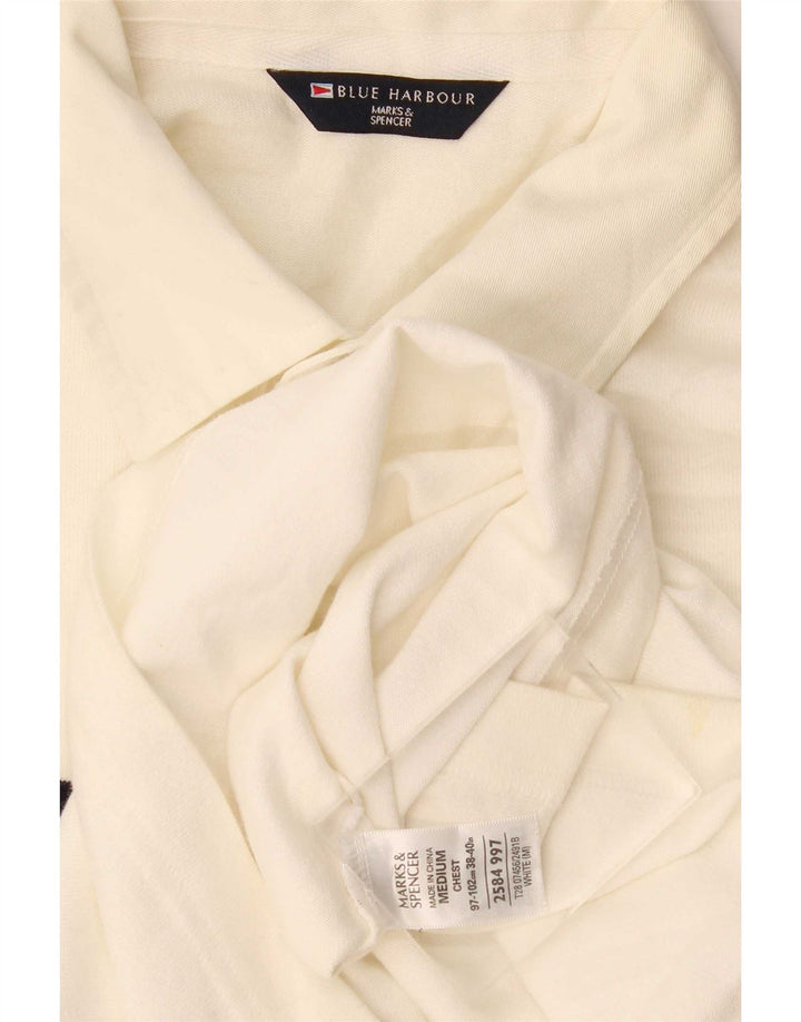 Polo Marks & Spencer da uomo blu Harbour a righe bianche medie